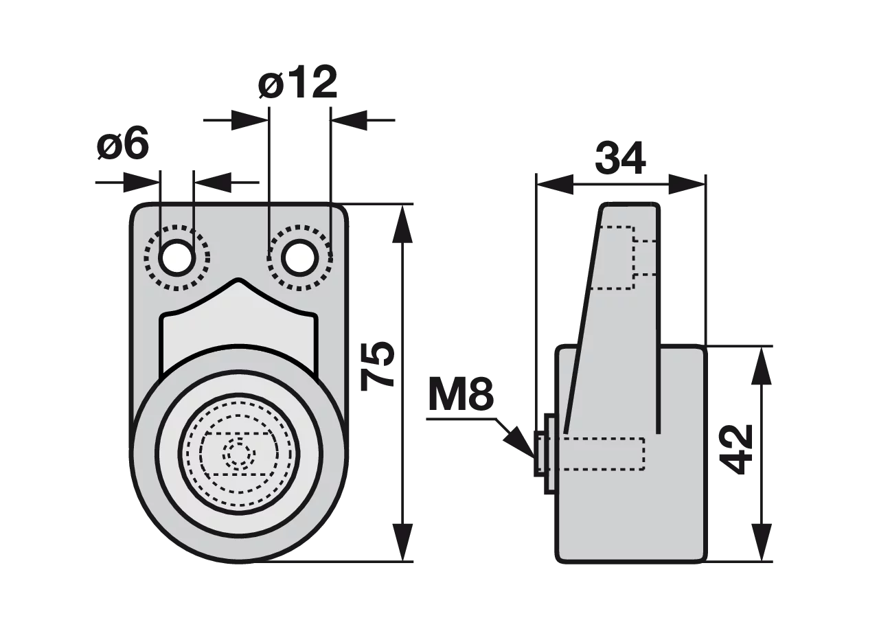 Schwinghebelbefestigung L 75 mm BCS 592.58614 BCS