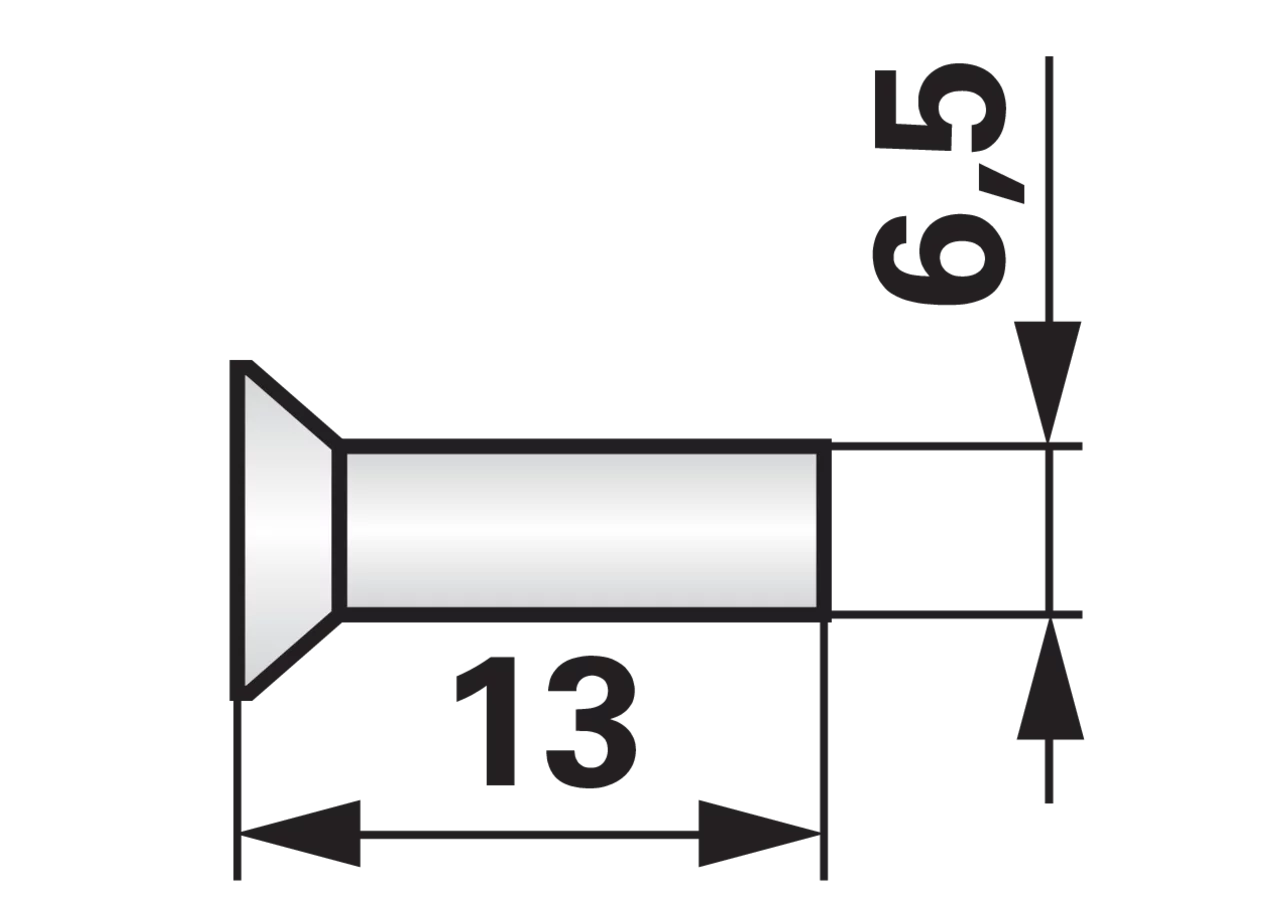 Senkkopfniet AD 6,5 x L 13 mm, 240 Stück – passend für BCS 331.12608.0 GartenShop24