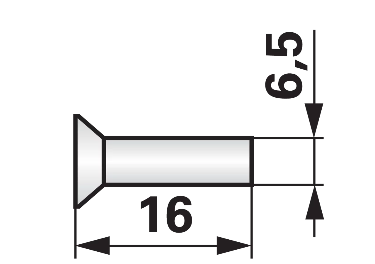 Senkkopfniet AD 6,5 x L 16 mm, 200 Stück – passend für BCS 331.12609.5 GartenShop24