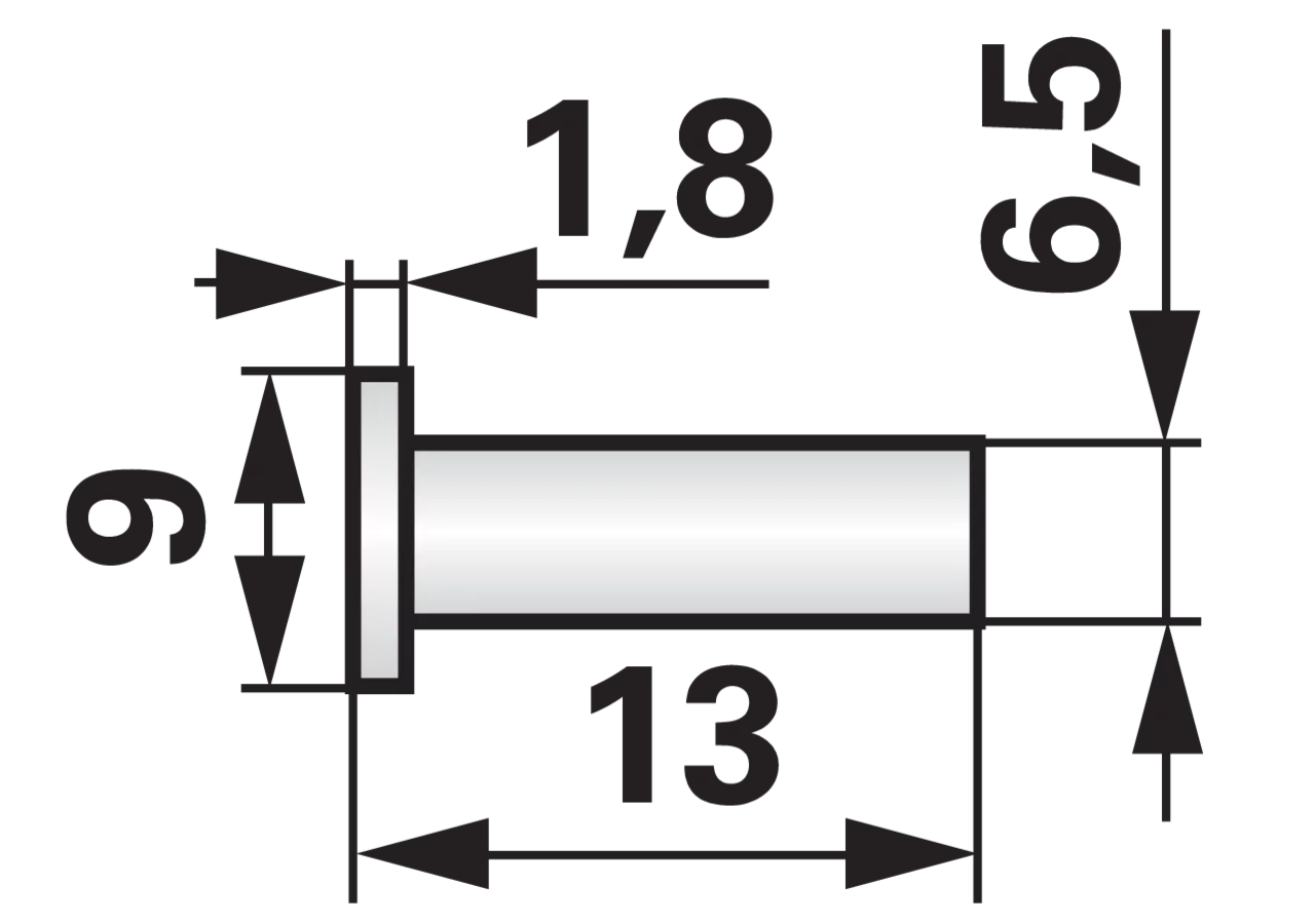 Flachkopfniet AD 6,5 x L 13 mm, 240 Stück – passend für BCS 331.26513.0 GartenShop24