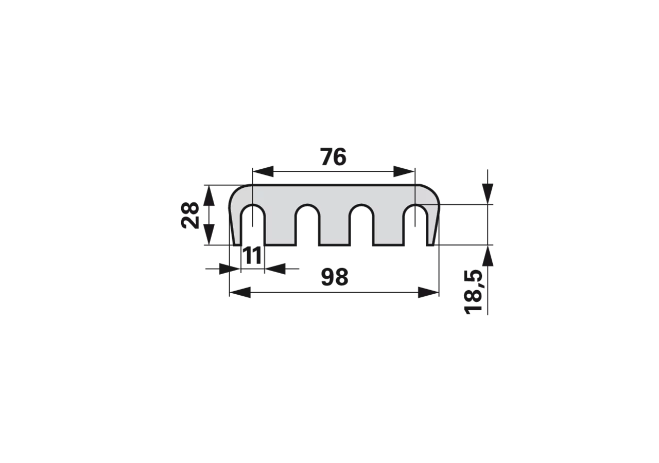 Ausgleichsplatte L 98 x B 28 x S 0,5 mm ESM 3631040 ESM