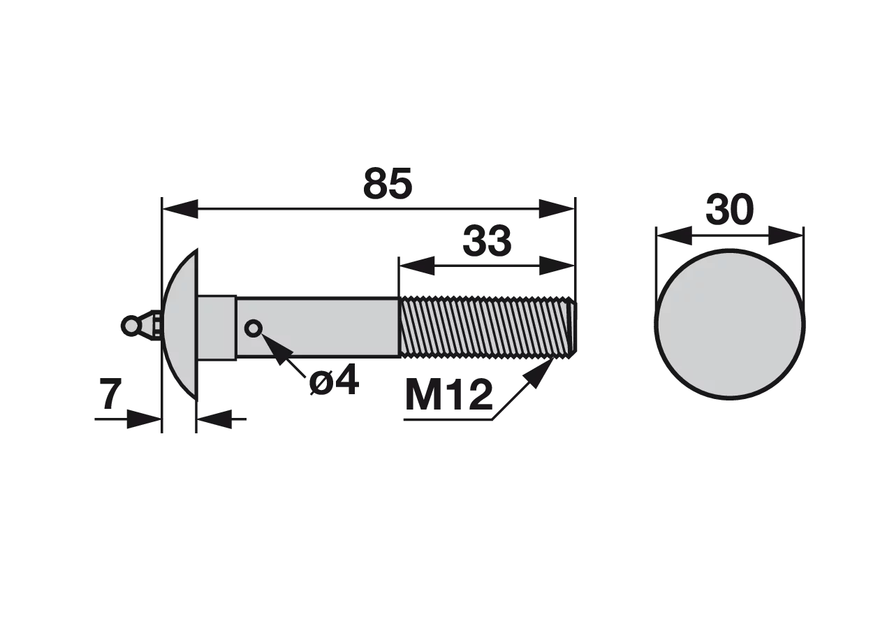 Flachrundschraube M12 x 80 mm, mit Schmiernippel GartenShop24