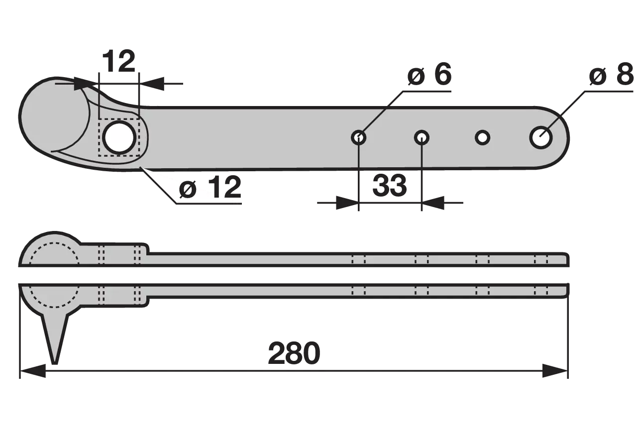 Treibstangenband L 280 mm – passend für Steyr 180720054 GartenShop24