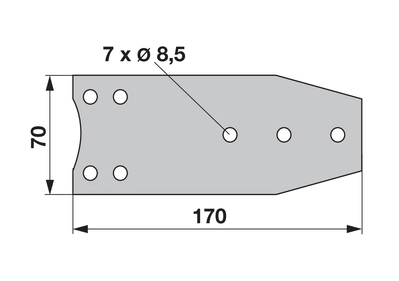 Verbindungsblech L 170 x B 70 mm – passend für Nussmüller 05-11=378N GartenShop24