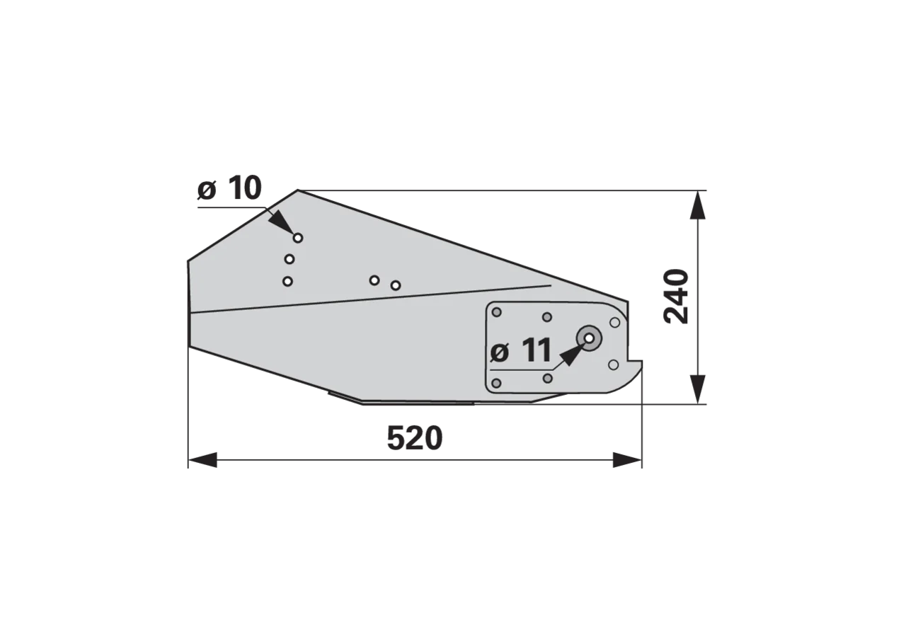 Schwadblech links, mit Kugelspanner ESM 2270050 ESM