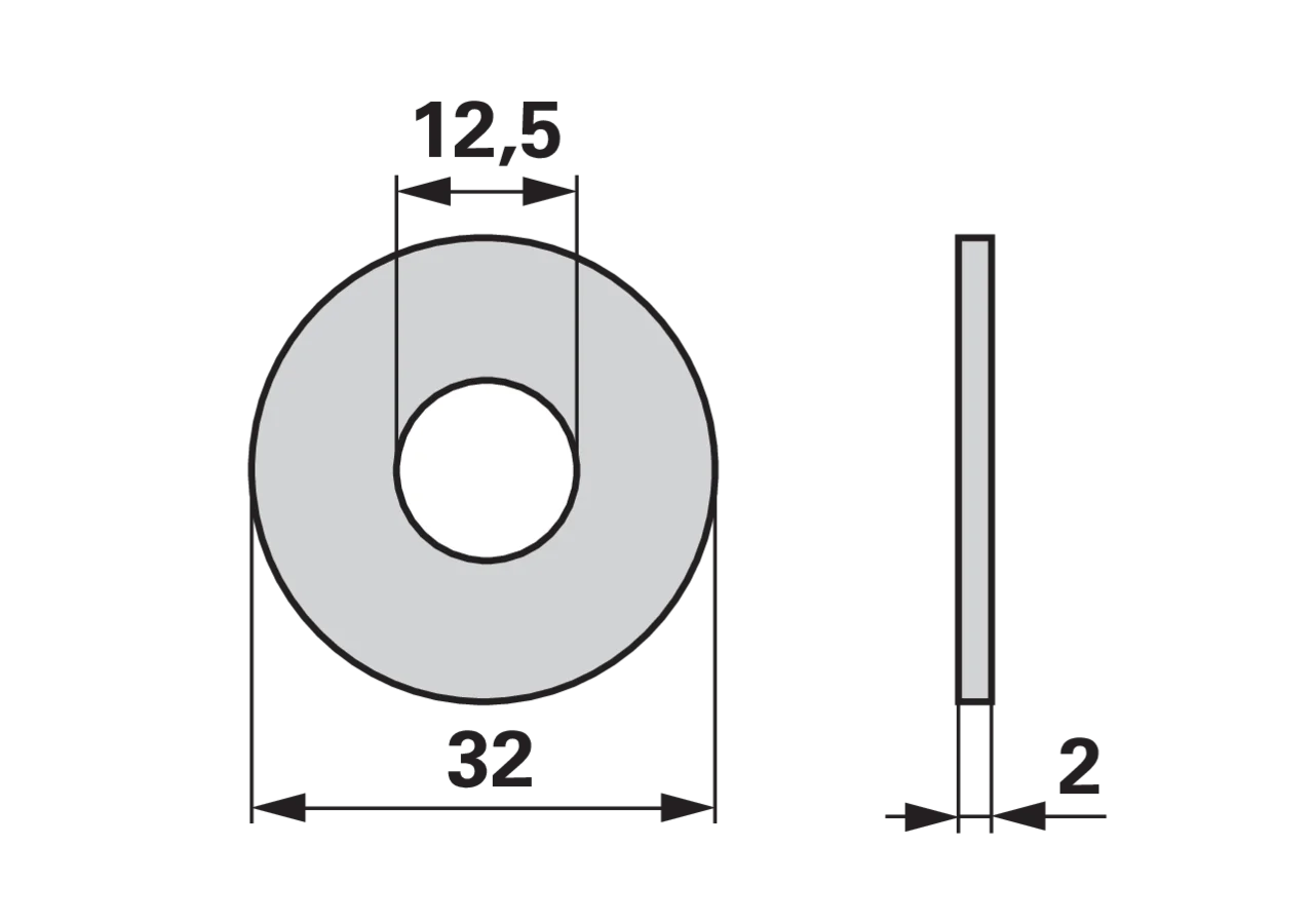 Scheibe AD 32 x ID 12,5 x S 2 mm – passend für Reform RM15806016 GartenShop24