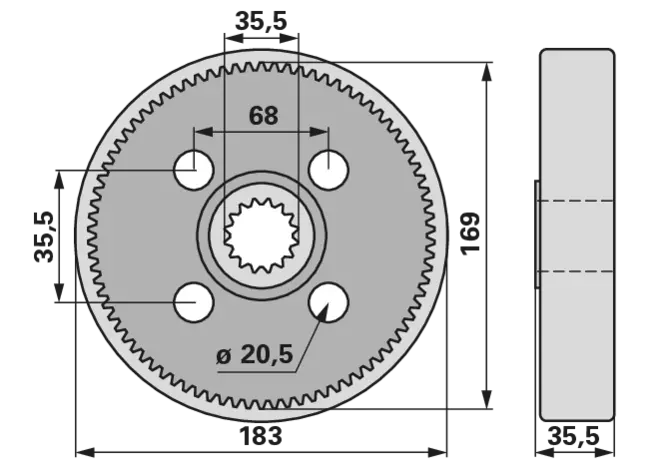 Hohlrad AD 183 mm – passend für Vogel und Noot FR009705 GartenShop24