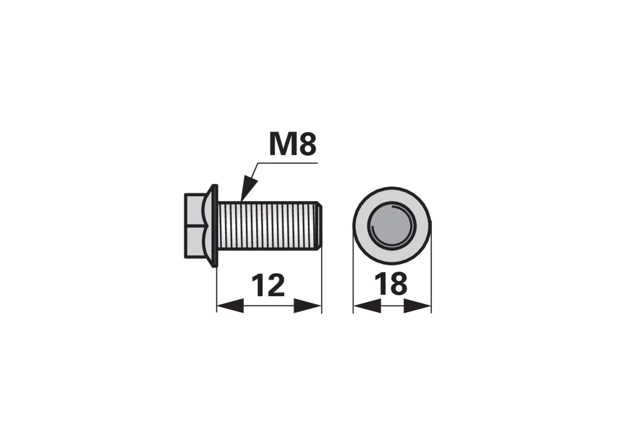 Mitnehmerschraube CP M8 x 12 mm Rapid 34227 Rapid