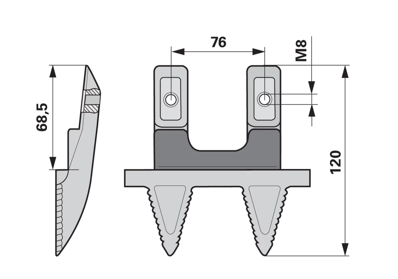 Doppelmulchfinger Normalschnitt Rapid 281402 Rapid