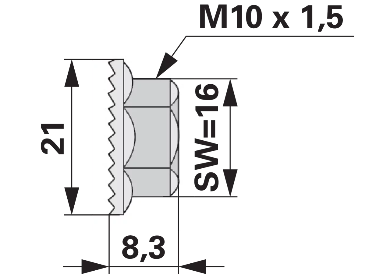 Reguliermutter M10 x 1,5 mm Aebi 100.7897 Aebi