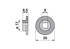 Rosette Vierkant 9 mm Aebi AM217411 Aebi