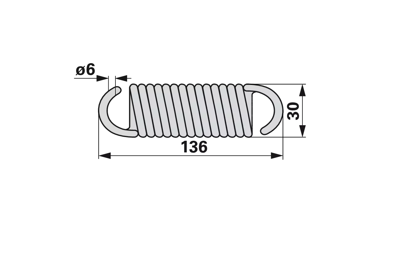 Zugfeder AD 30 x L 136 mm – passend für Aebi NF641 GartenShop24