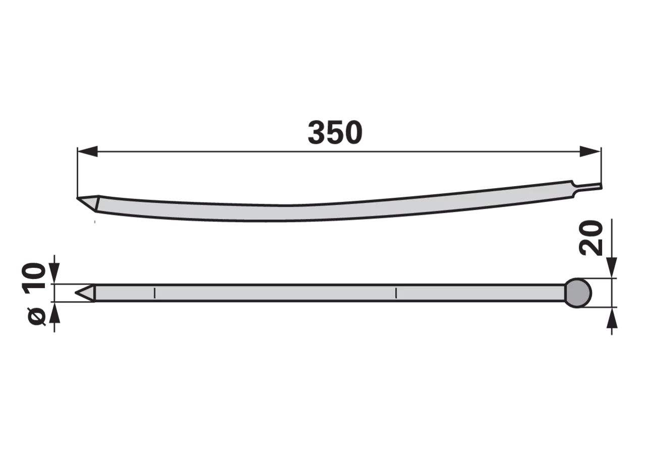 Gabelzinke L 350 mm – passend für Aebi AM95321 GartenShop24