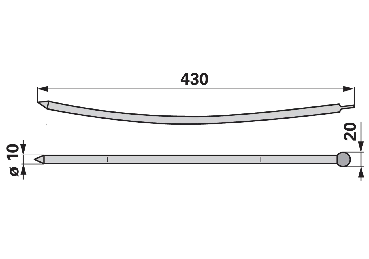 Gabelzinke L 430 mm – passend für Aebi AM95322 GartenShop24
