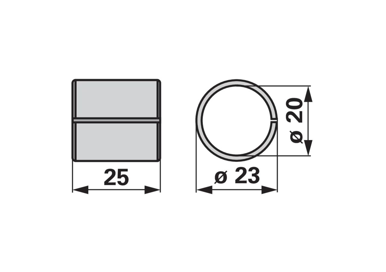 Buchse AD 25 x ID 20 x L 25 mm – passend für Aebi AM95346 GartenShop24