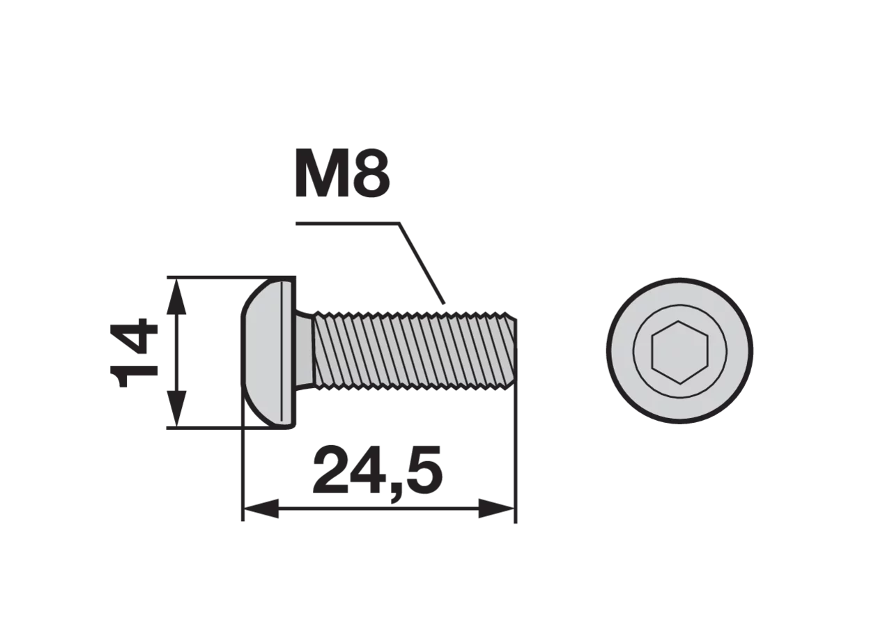 Linsenkopfschraube M8 x 20 mm – passend für Rapid 251082 GartenShop24