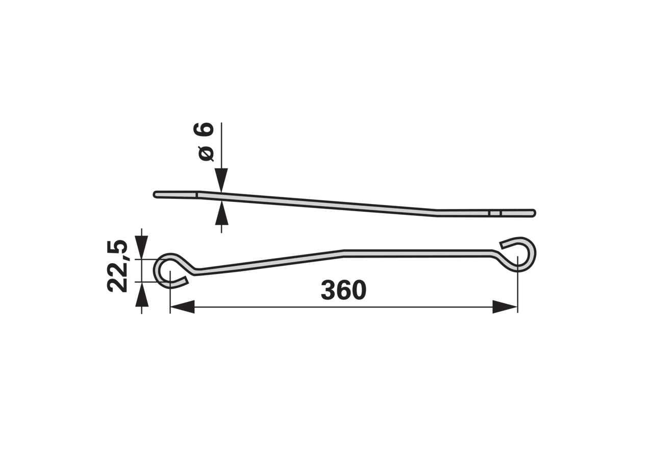 Lenkstange LA 360 mm, links – passend für Rapid 251077 GartenShop24