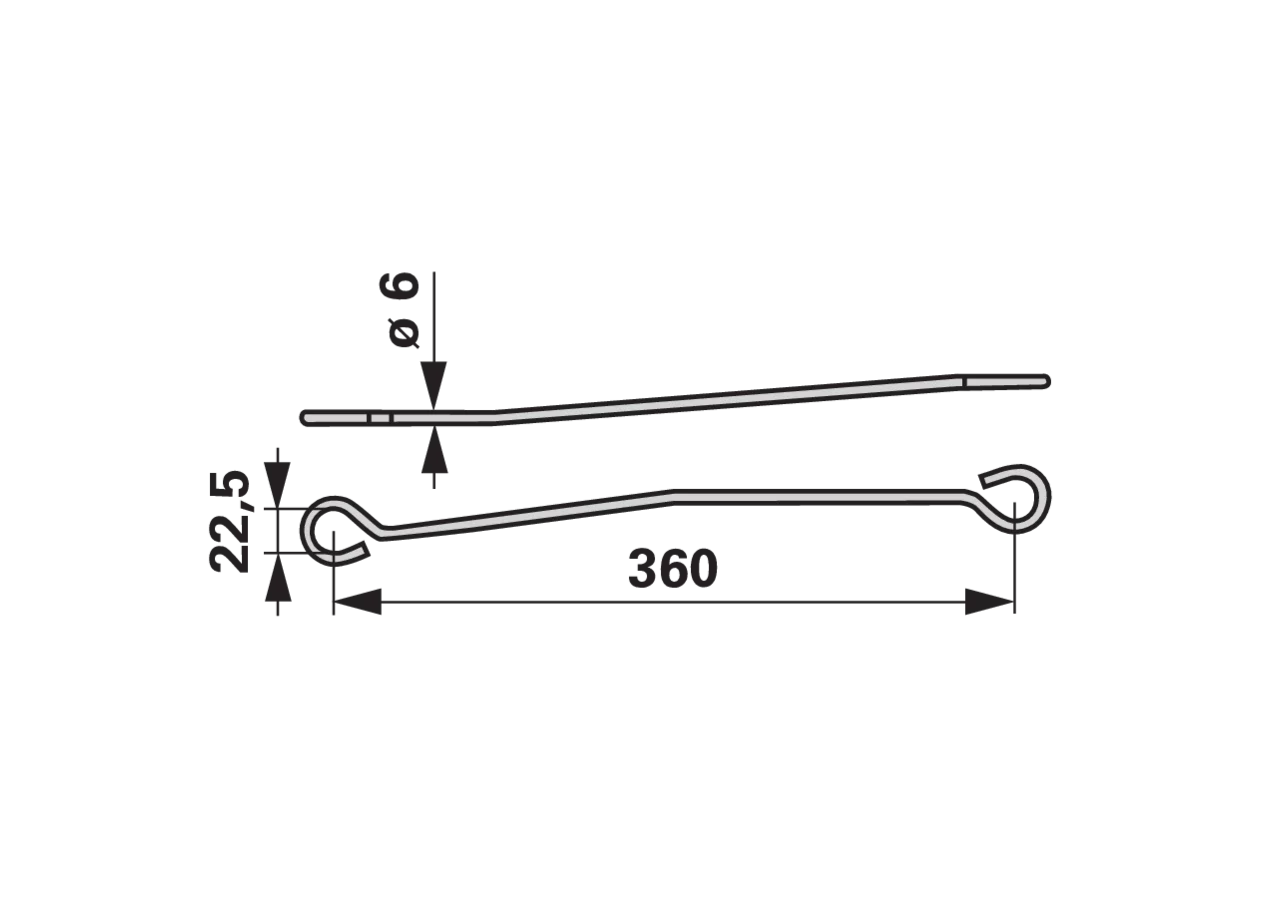 Lenkstange LA 360 mm, rechts – passend für Rapid 251078 GartenShop24