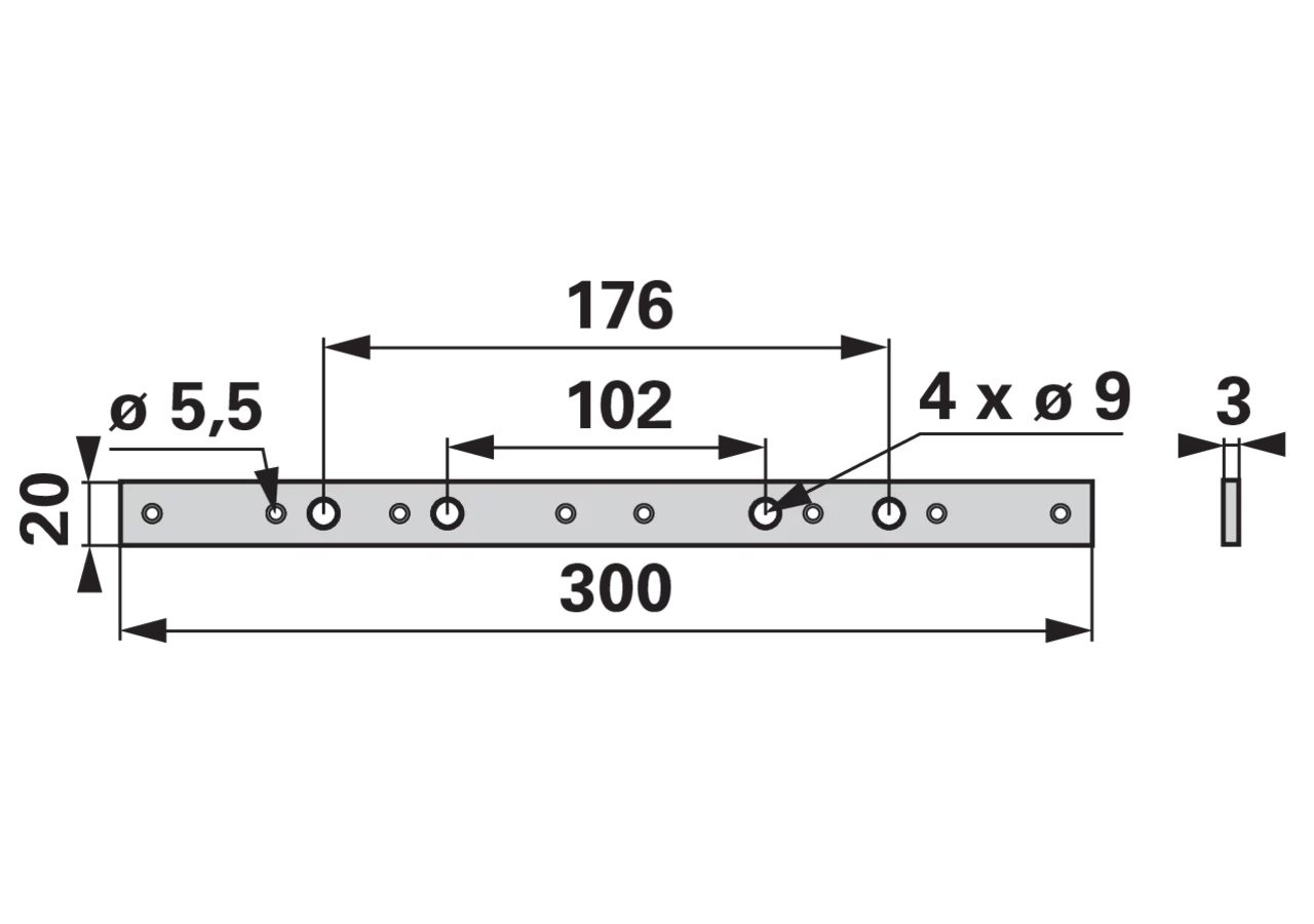 Verstärkungsleiste L 300 mm ESM 3740190 ESM