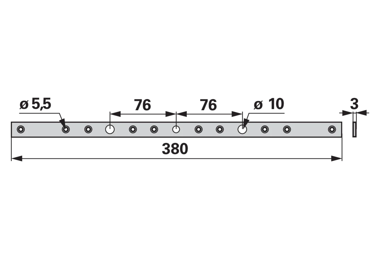 Verstärkungsleiste L 380 mm Schröckenfux