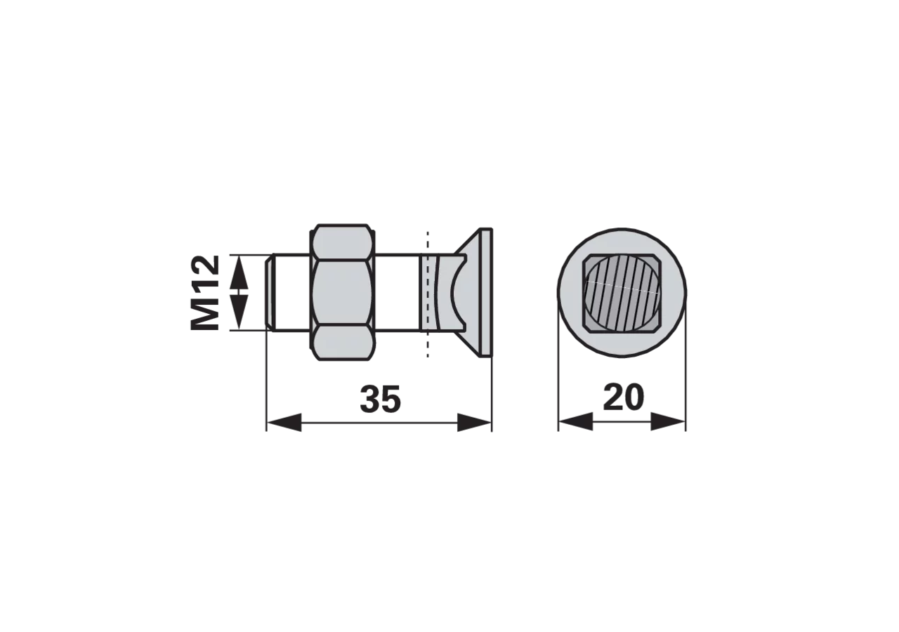 Schuhschraube M12 x 35 mm – passend für Rapid 220462 GartenShop24