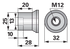 Spezialmutter M12 zu Innenschuh ESM 380027601 ESM
