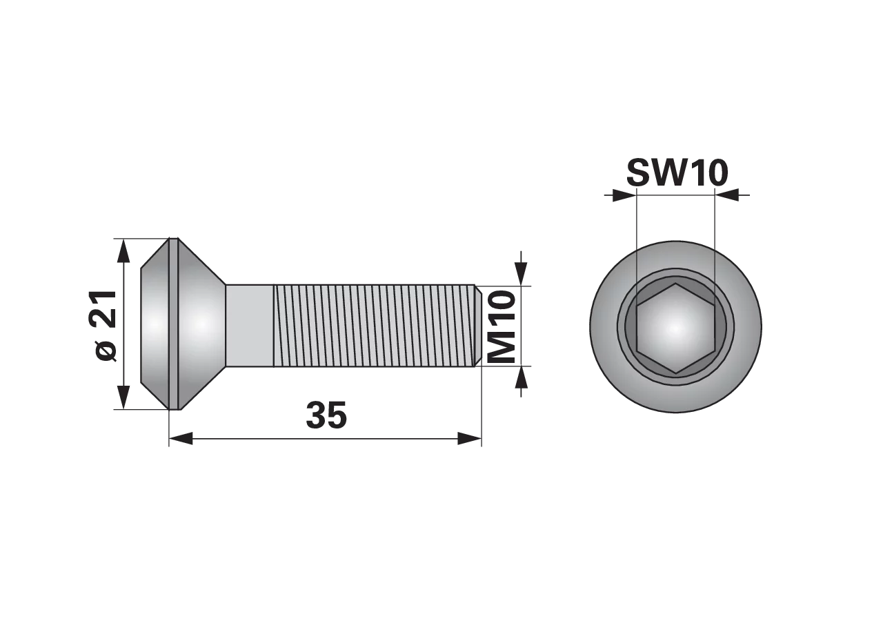 Innensechskantschraube M10 x 35 mm, 10 Stück – passend für Vogel und Noot SS002 GartenShop24