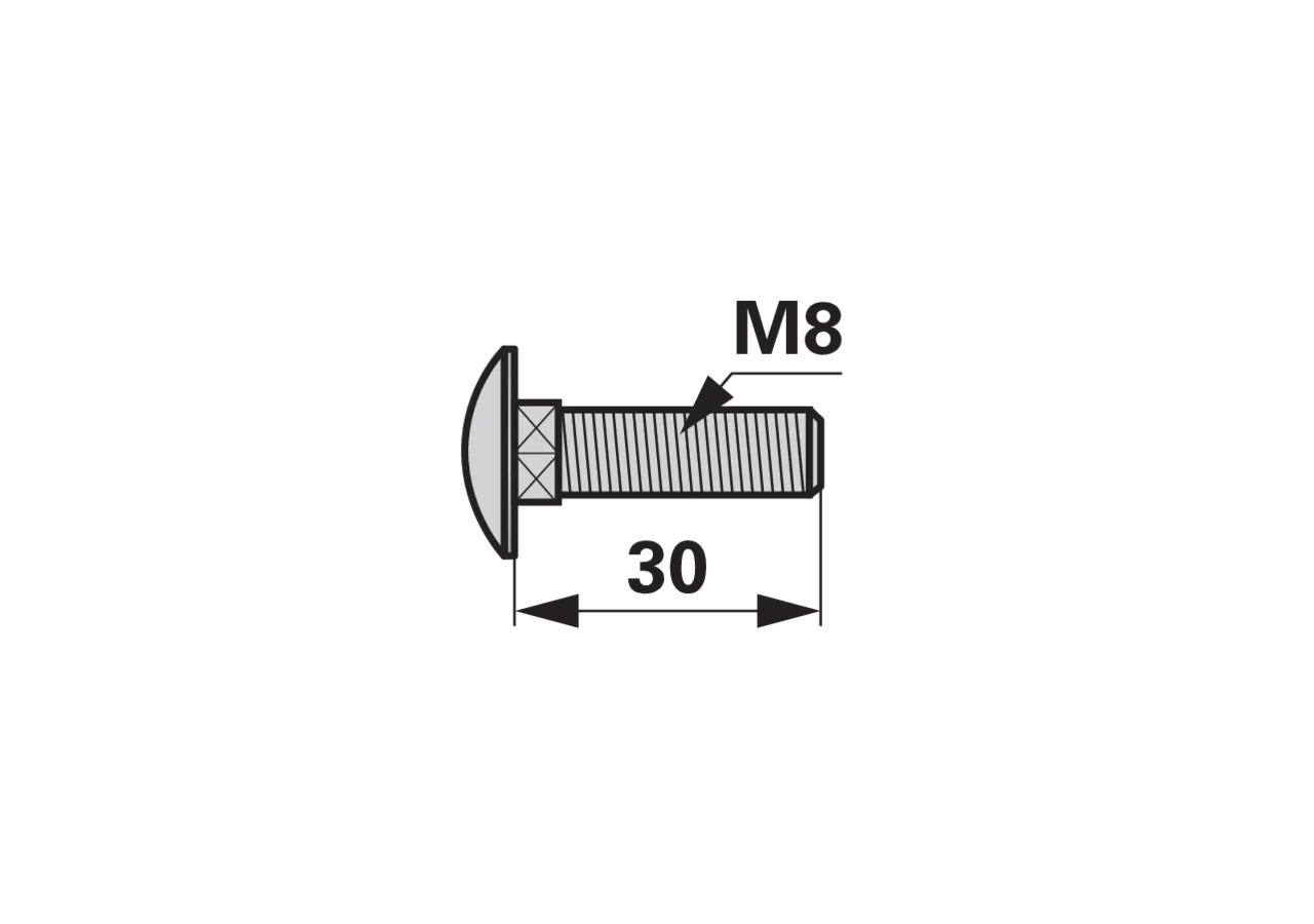 Flachrundschraube M8 x 30 mm ESM 5590290 ESM