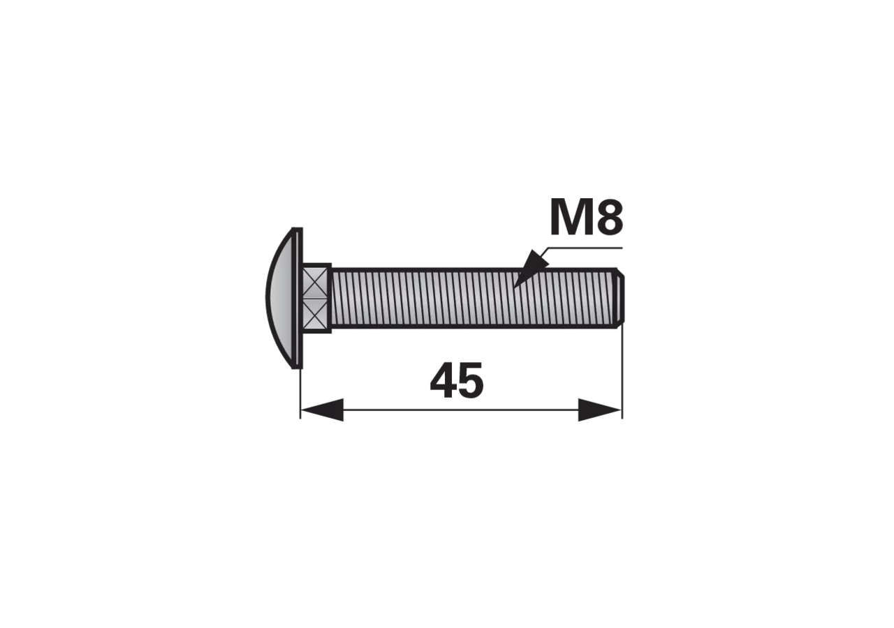 Flachrundschraube M8 x 45 mm ESM 5590130 ESM