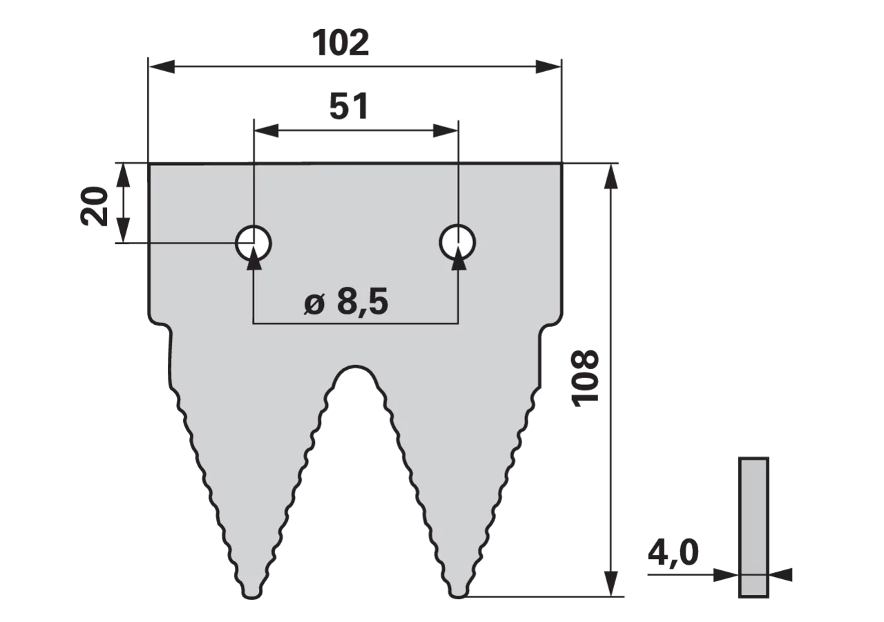 Doppelbalkenklinge gezahnt ESM 3211041 ESM