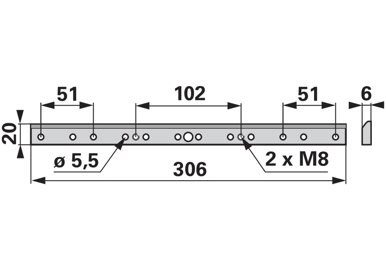 Verstärkungsleiste L 306 mm ESM 3740230 ESM