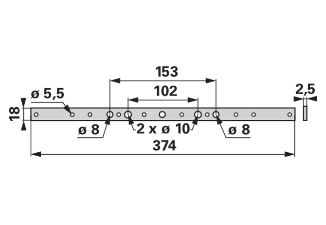 Verstärkungsleiste L 374 mm ESM 3740280 ESM
