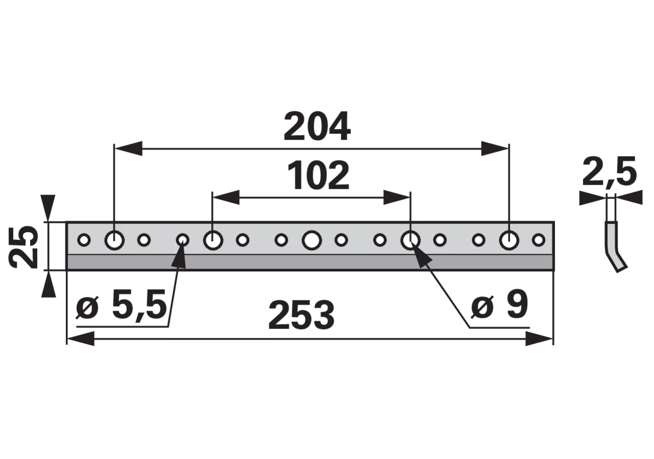 Verstärkungsleiste L 253 mm ESM 3740210 ESM