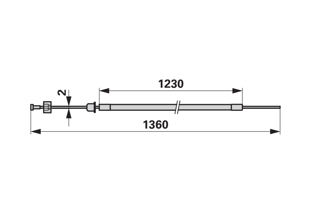 Bowdenzug L 1.360 mm – passend für Agrostroj 98012205 GartenShop24