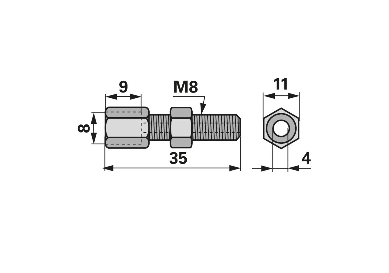 Einstellschraube M8 x 35 mm Aebi 100.5866 Aebi