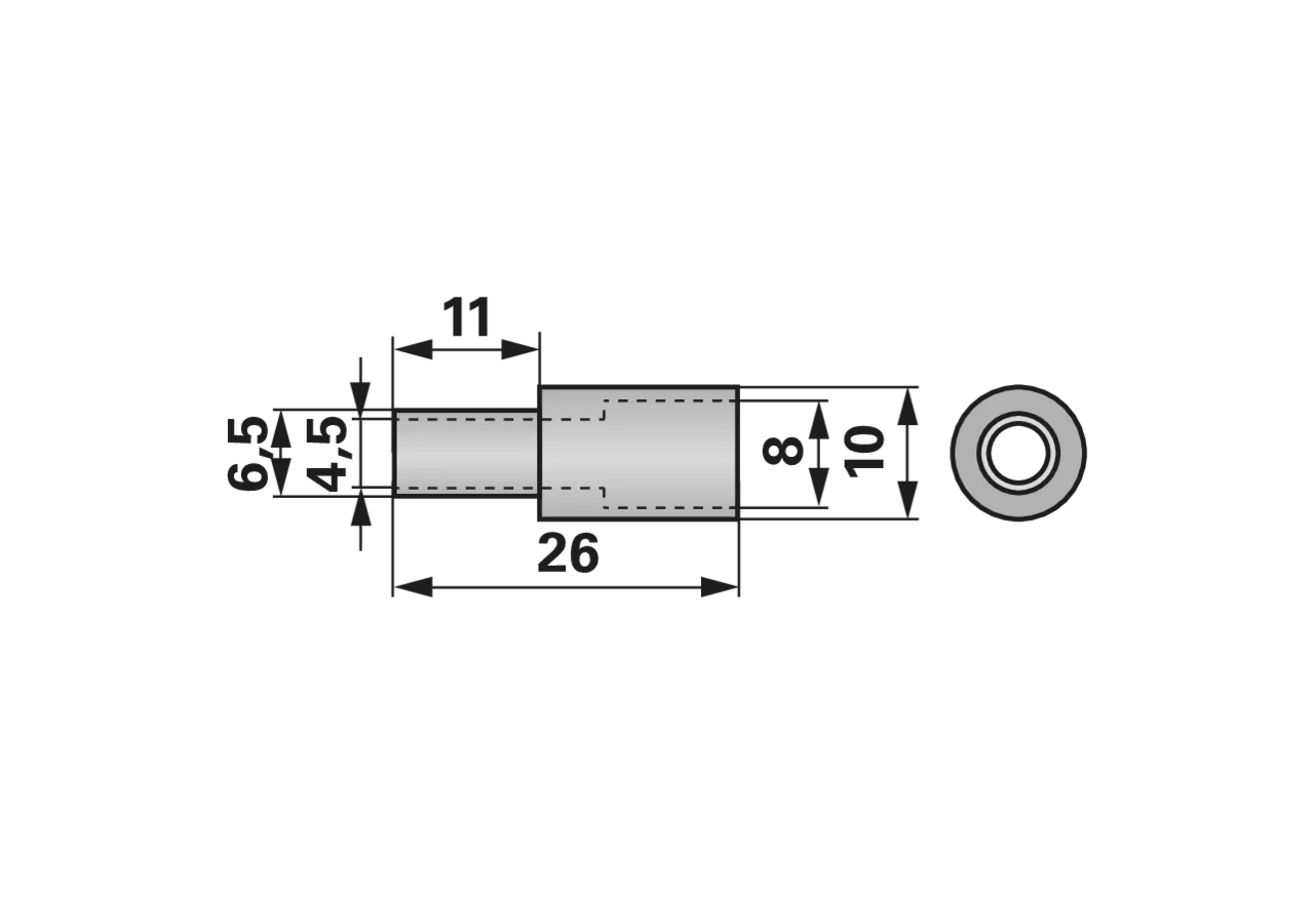 Ansatzhülse L 26 mm Aebi 100.5887 Aebi