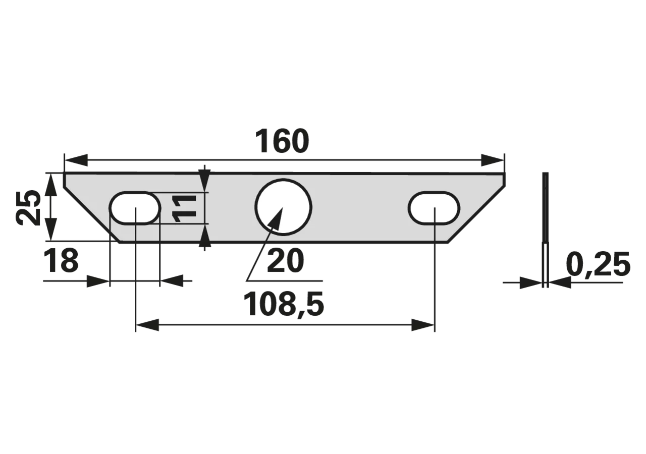 Unterlage L 160 x B 25 x S 0,25 mm Rapid 257212 Rapid