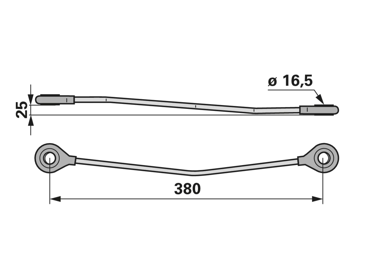 Lenkstange LA 380 mm, vorne – passend für Rapid 257544 GartenShop24