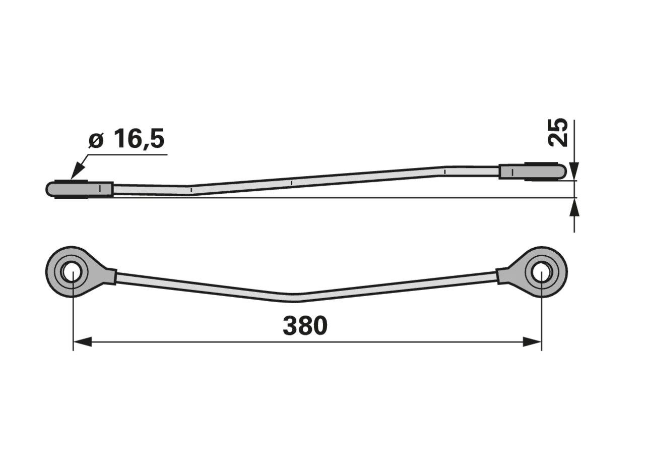 Lenkstange LA 380 mm, hinten – passend für Rapid 257545 GartenShop24