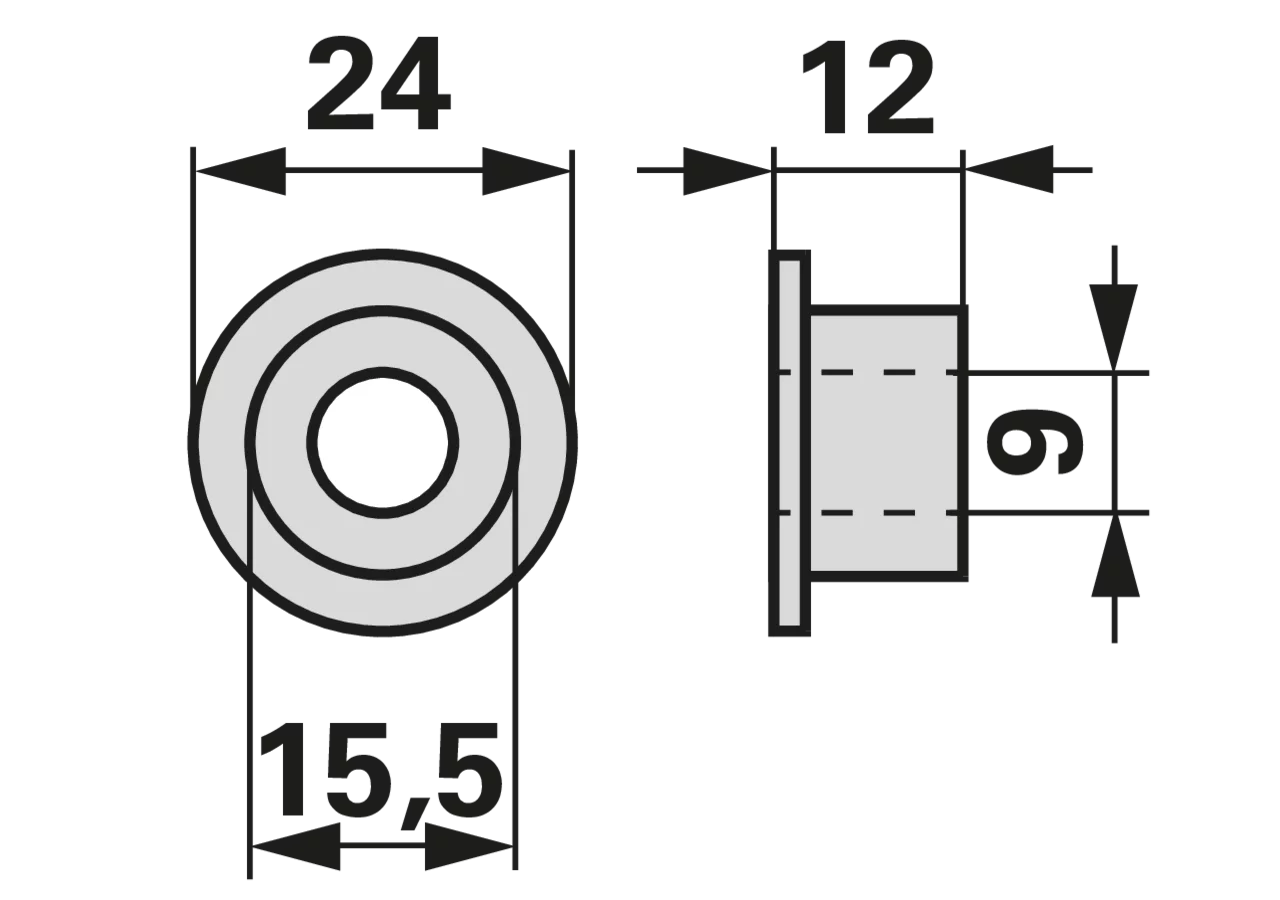 Buchse AD 24 x ID 9 x L 12 mm Rapid 258570 Rapid