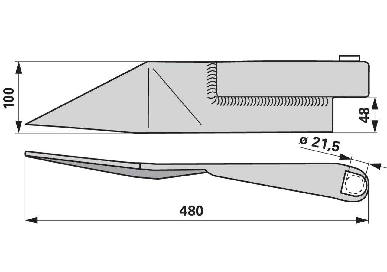 Entmistungsschieber links, L 480 mm passend zu Alfa GartenShop24