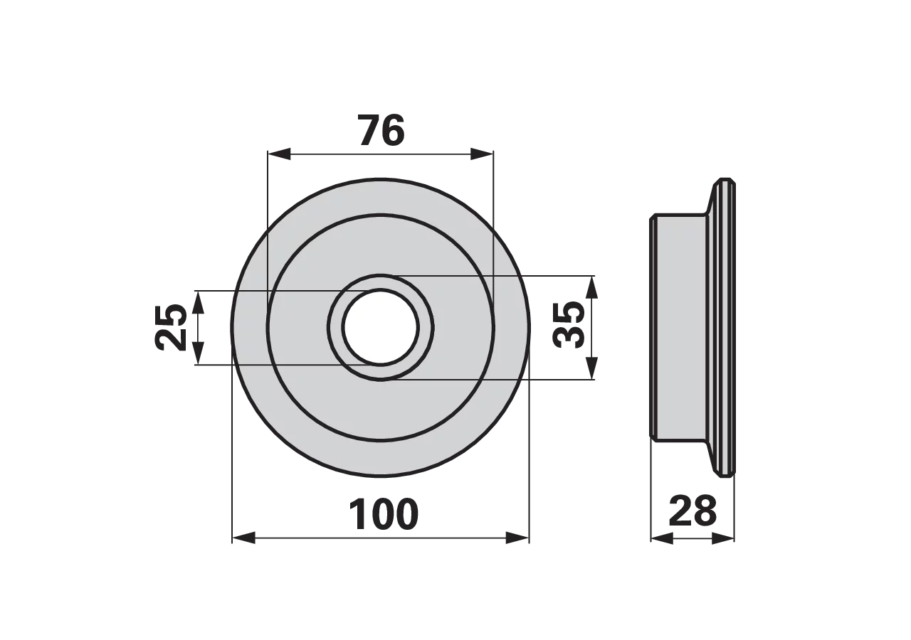 Laufrad AD 76 mm passend zu Agrar GartenShop24