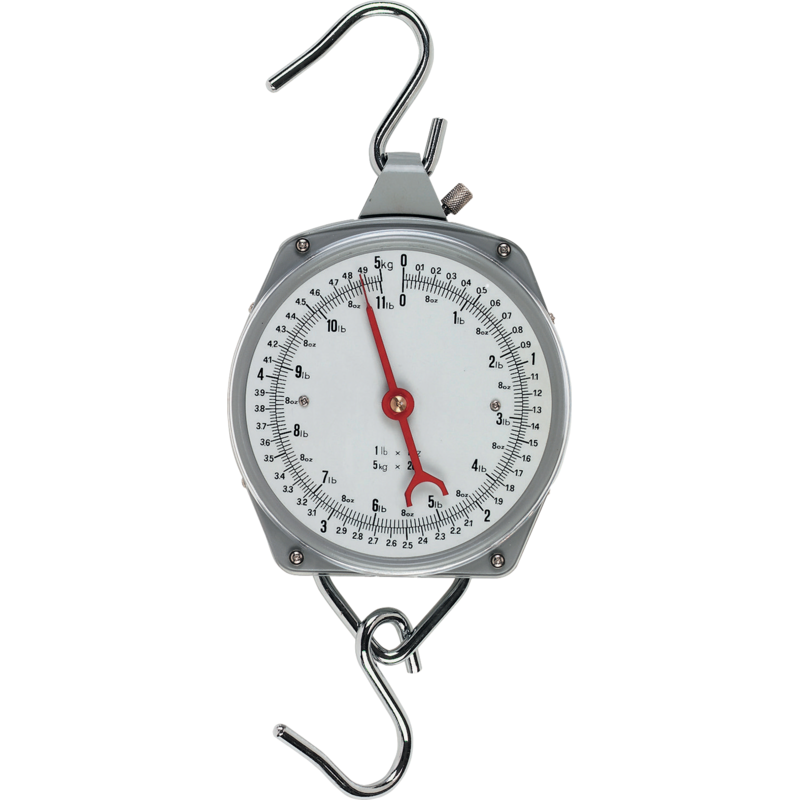 Zeigerschnellwaage mit Metallhaken, bis 5 kg, Wägeunterteilung 20 g GartenShop24 - Hochwertige Gartengeräte