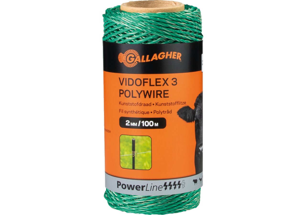 Cord PowerLine Vidoflex 3, L 100 m, Grün Gallagher 019335 Gallagher