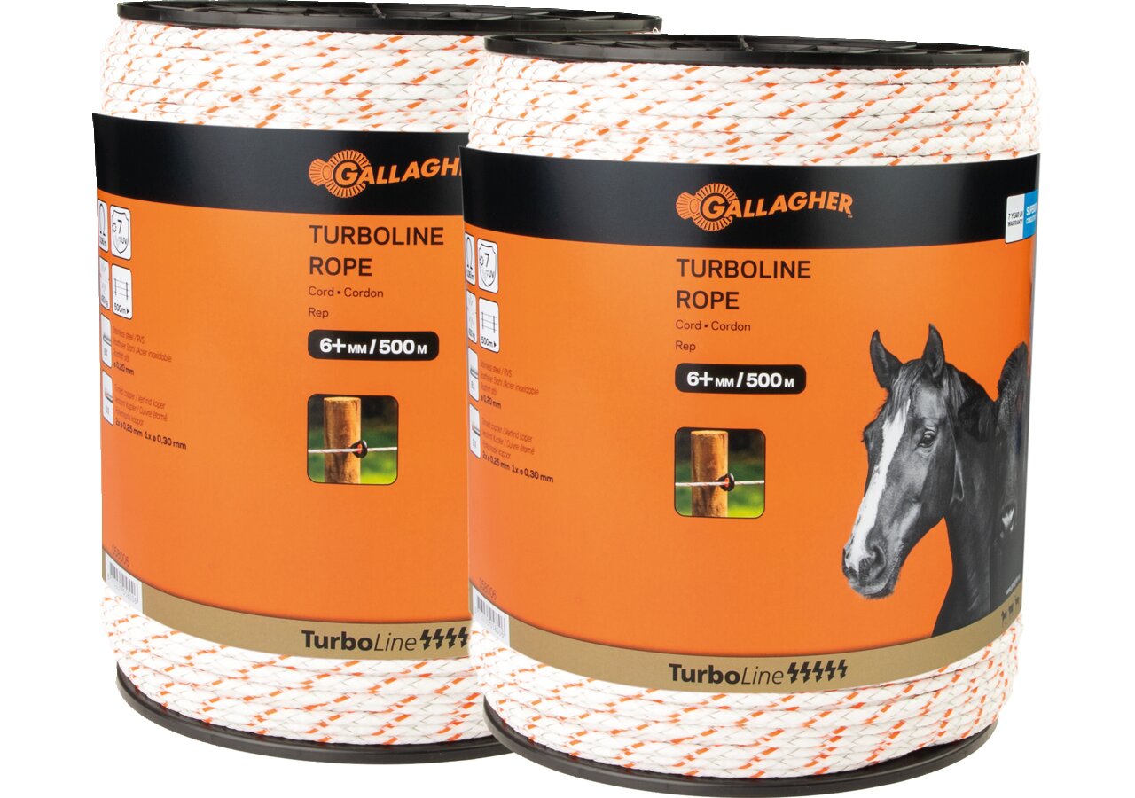 Cord TurboLine, L 2 x 500 m , Weiß-Orange Gallagher 069798 Gallagher