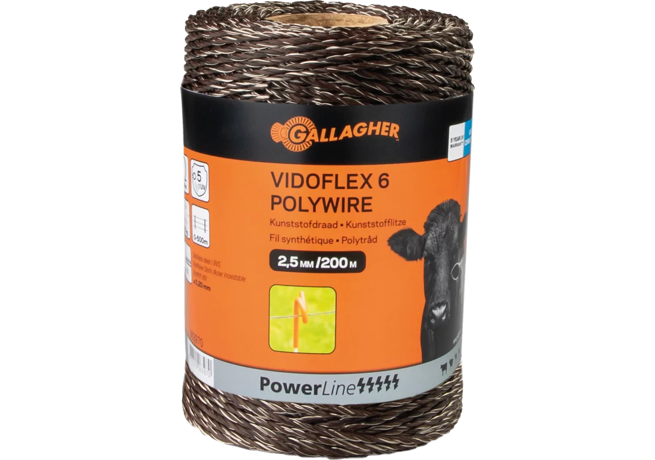 Cord PowerLine Vidoflex 6, L 200 m, Terra Gallagher 063970 Gallagher