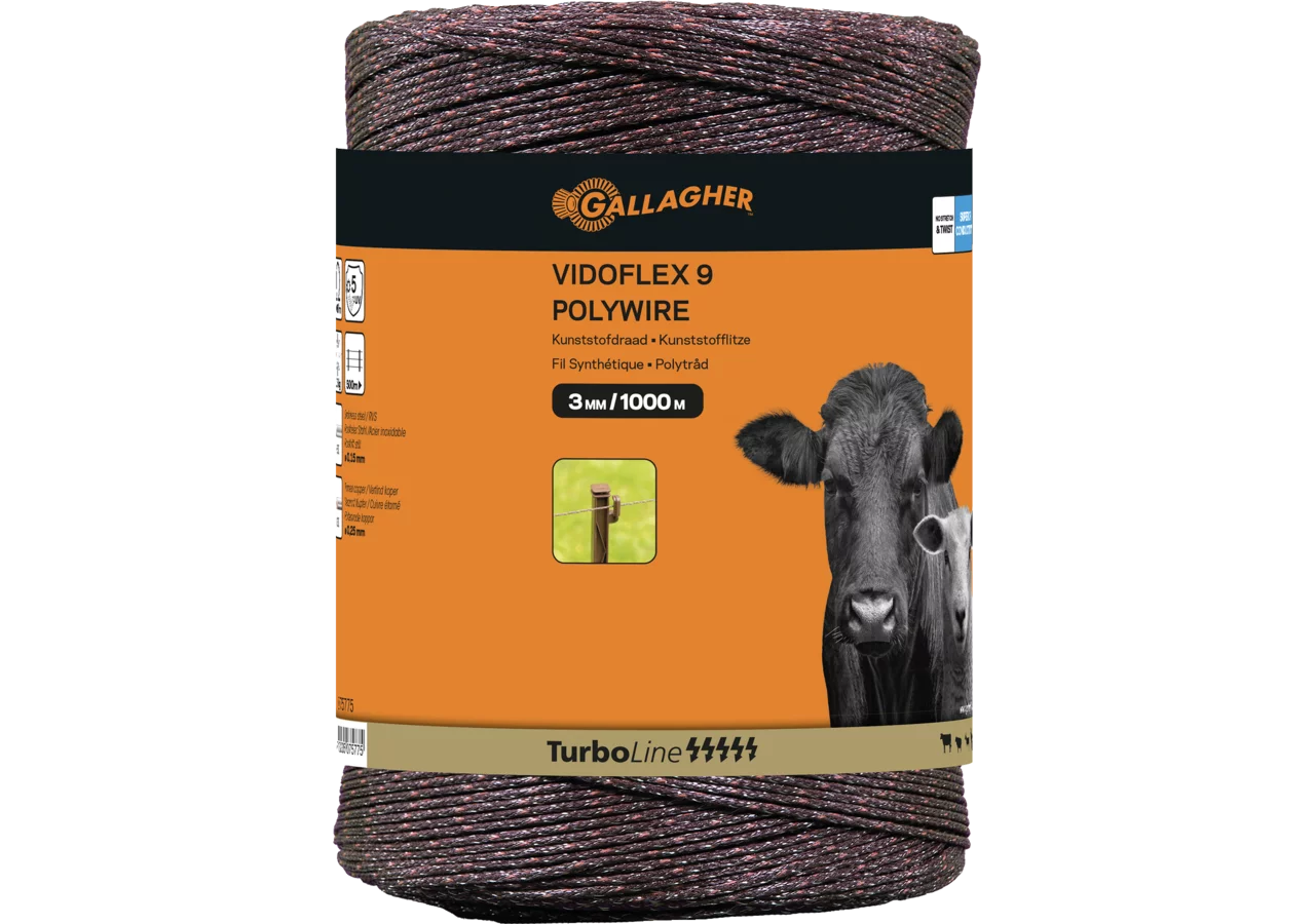 Cord TurboLine Vidoflex 9 Plus, L 1.000 m, Terra Gallagher 075775 Gallagher