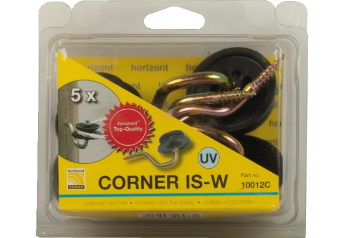 Seilisolator farmer corner plus, Schwarz, bis 8 mm, 5 Stück Horizont 10012C Horizont