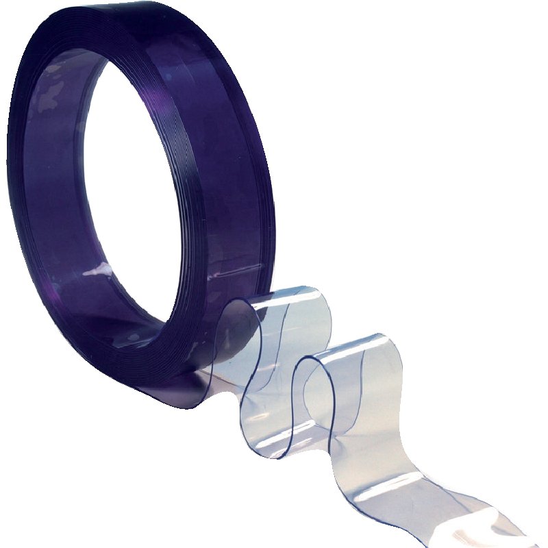 PVC-Lamelle 300 mm breit 3 mm stark 50 m in blau-transparent auf Rolle