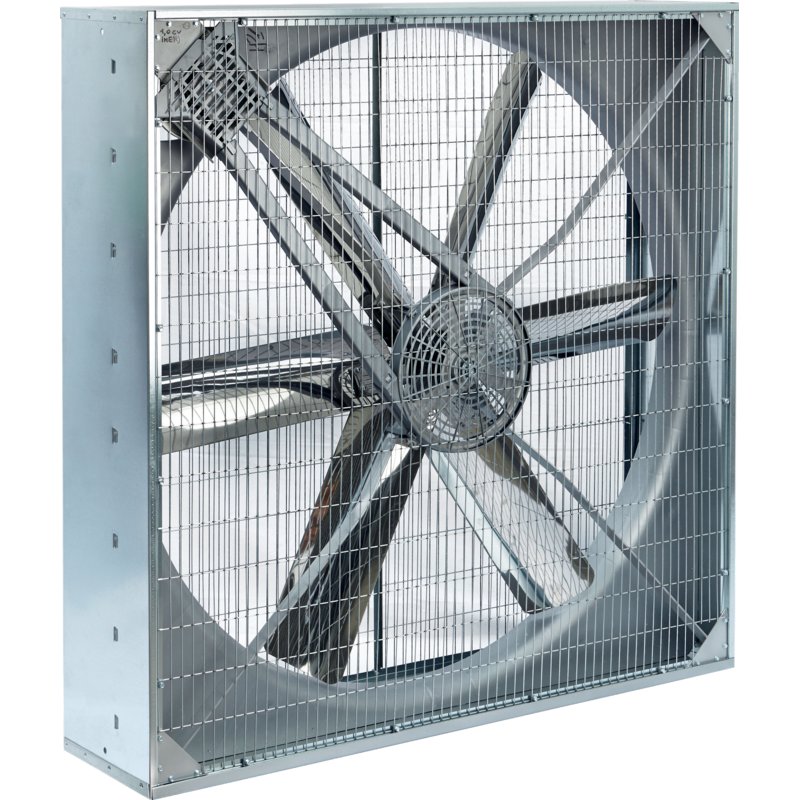 Großraumlüfter ES80 400 V IE2 Elektromotor mit Edelstahl-Sichel-Flügeln, 66 cm Rotordurchmesser